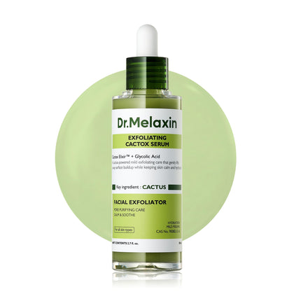 Dr.Melaxin front packaging showing bottle and label for clear pore benefits