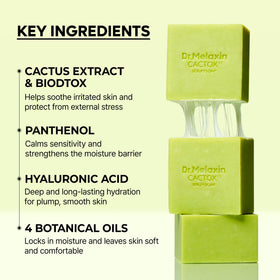Dr.Melaxin soap in hand to show size and easy daily use convenience