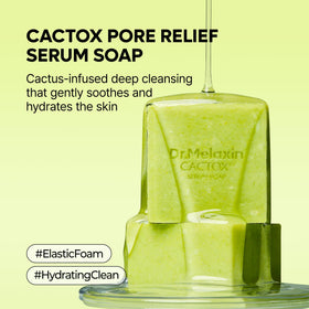 Dr.Melaxin elastic foam texture close-up demonstrating gentle yet thorough lather
