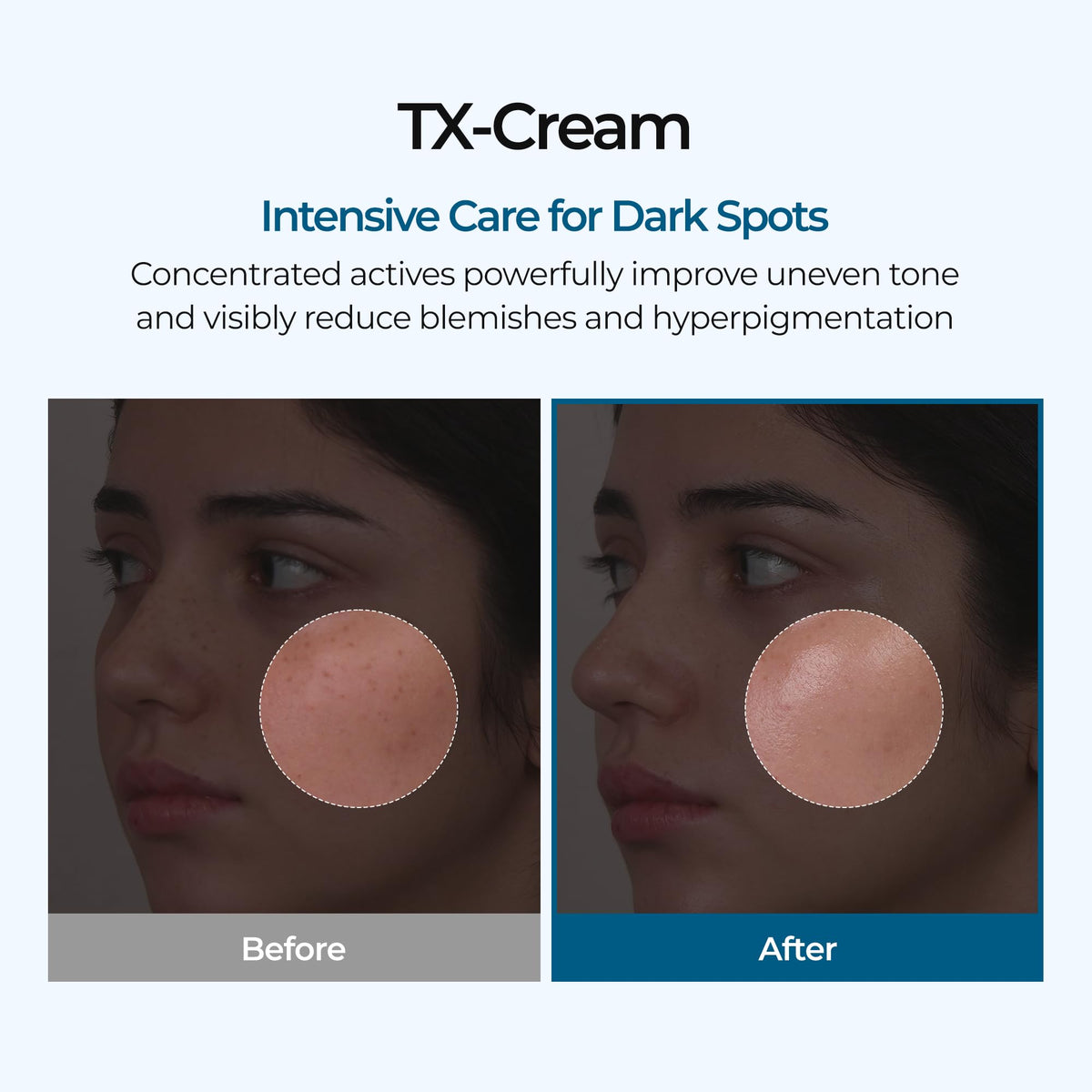 DR.Melaxin cream texture closeup illustrating creamy hydration and fast absorption benefit for smoother skin
