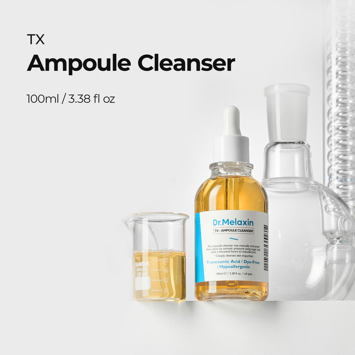 Dr.Melaxin dropper dispensing cleanser for controlled, mess-free use