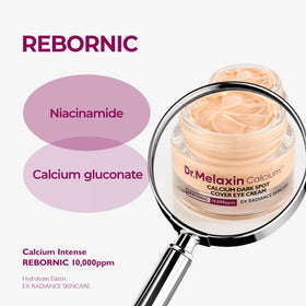Dr.Melaxin being applied under eye to reduce dark circles and puffiness