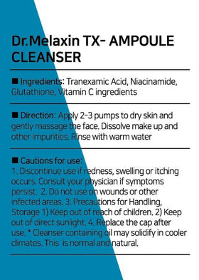 Dr.Melaxin soft foam lather close-up indicating mild, hydrating finish