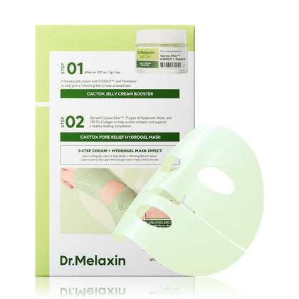 Dr.Melaxin front packaging of CACTOX Pore-Tox Gel Mask showing product identity and benefits