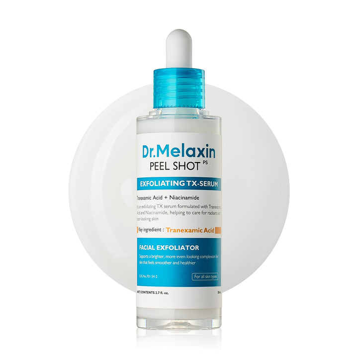 Dr.Melaxin front packaging showing ampoule for clearer pores and brightening