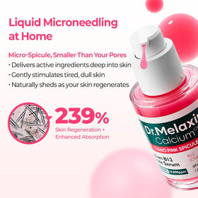 Dr.Melaxin focus on Vitamin B12 ingredient vial illustrating skin renewal support