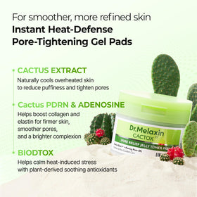Dr.Melaxin ingredient label with cactus extract highlighted for cooling and contraction