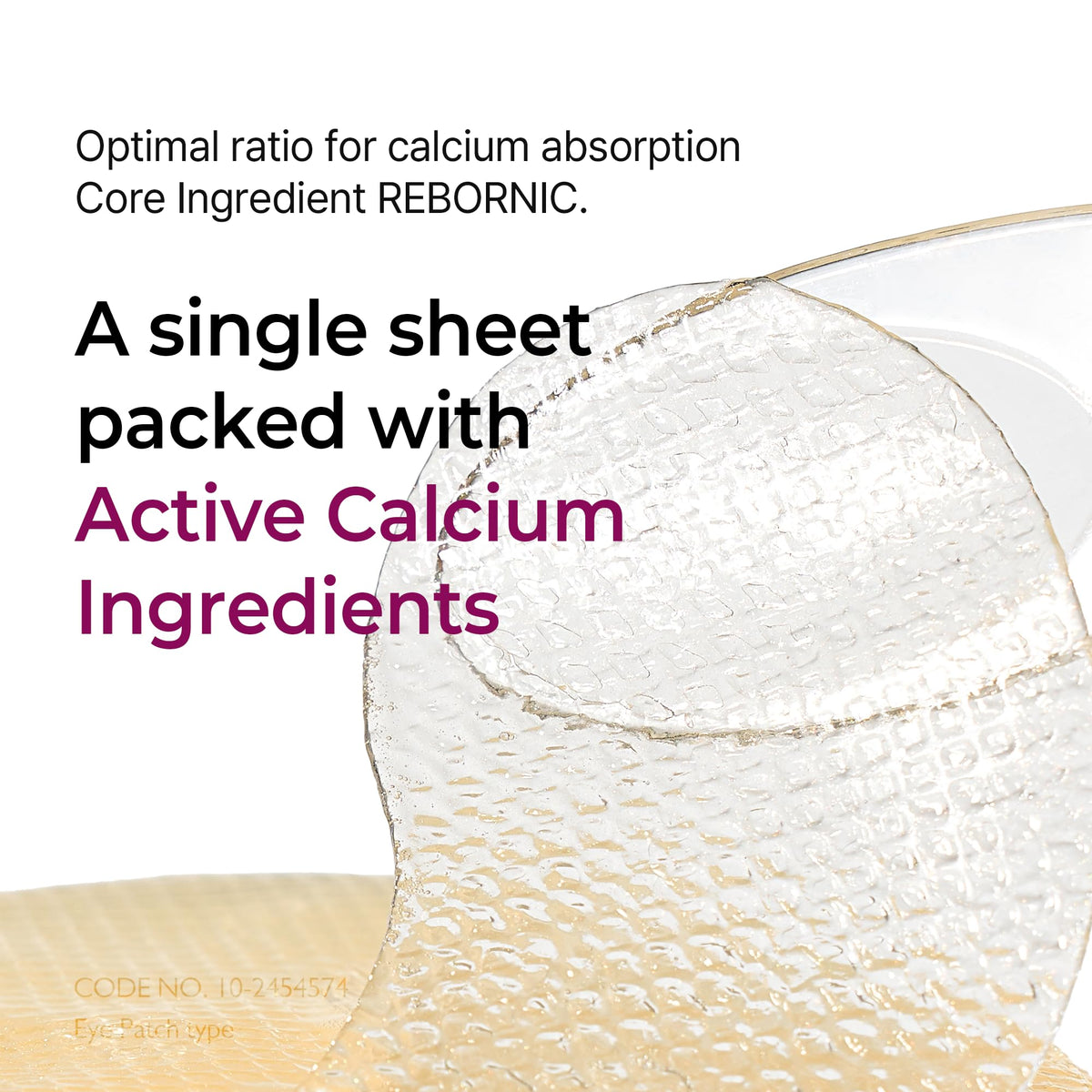 Dr.Melaxin ingredients label highlighting Rebornic calcium and collagen
