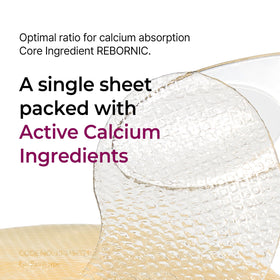 Dr.Melaxin ingredients label highlighting Rebornic calcium and collagen