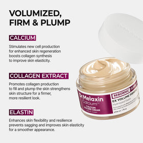 Dr.Melaxin label ingredient highlight emphasizing calcium, niacinamide benefits