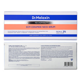 Dr.Melaxin ampoules styled on vanity suggesting daily neck-care routine ease