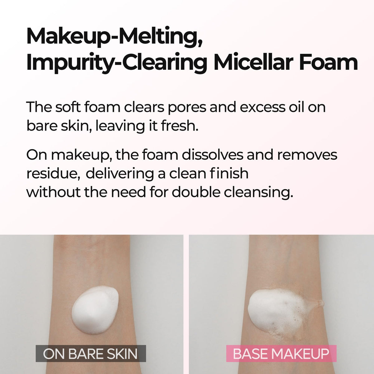 Dr.Melaxin dissolving foundation detail highlighting effective residue removal