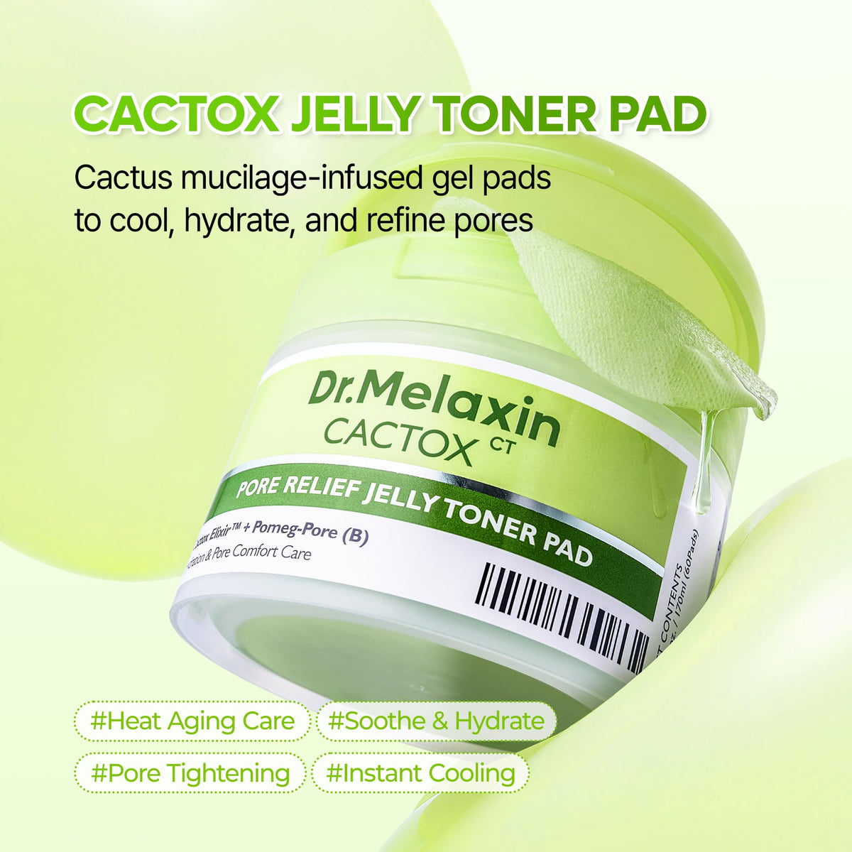 Dr.Melaxin close-up of an open tub revealing jelly-like pad texture and soothing surface