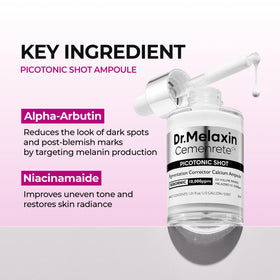 Dr.Melaxin texture closeup drop demonstrating lightweight serum and fast absorption benefit