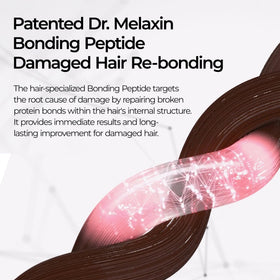Dr.Melaxin pouring onto hair demonstrating application and slip