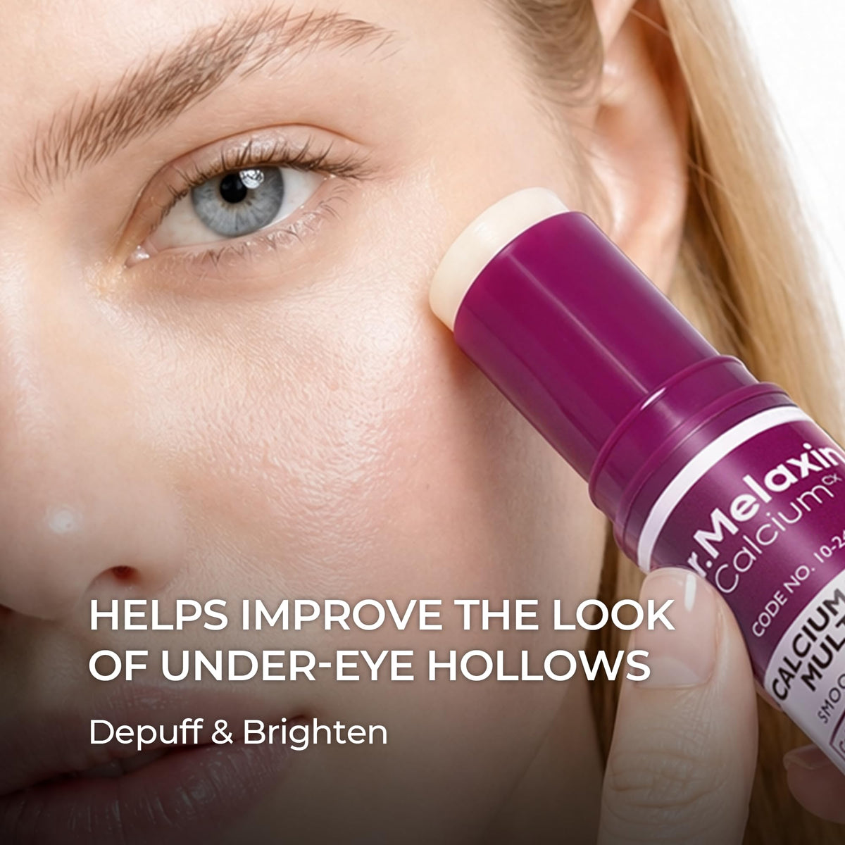 Dr.Melaxin stick open texture demonstrating smooth melt and easy glide