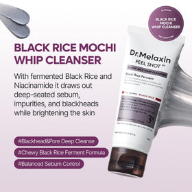 Dr.Melaxin whipped foam texture close-up revealing soft cushiony lather for gentle cleansing