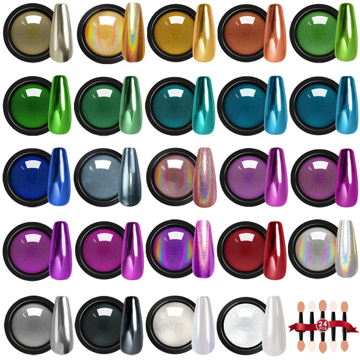 DRMODE front packaging showing full 24-color chrome powder kit benefits