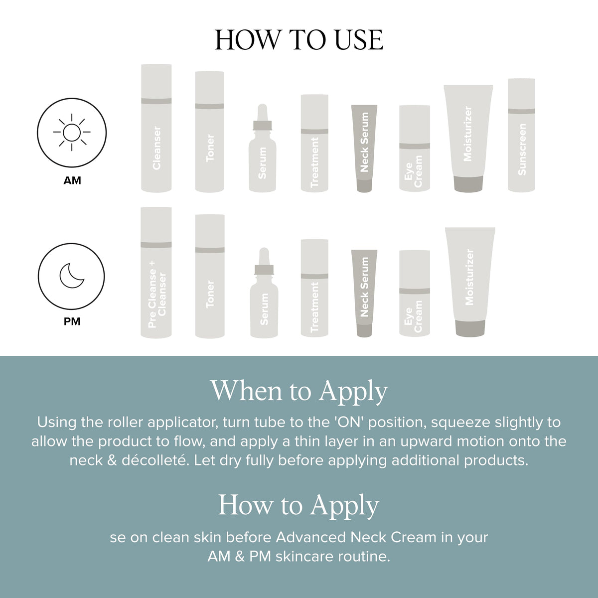 DRMTLGY applying serum to neck demonstrating lifting massage and targeted sculpting