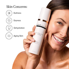 DRMTLGY bottle label detail highlighting ingredients and pH-balancing benefit