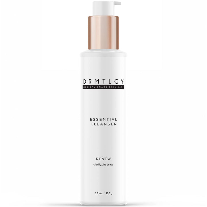 DRMTLGY front packaging showing cleanser bottle and branding for clear identification