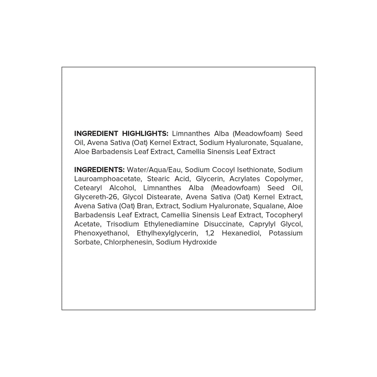 DRMTLGY label close-up showing ingredients and fragrance-free benefit