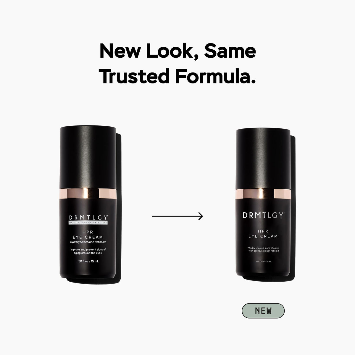 DRMTLGY cream on fingertip illustrating creamy texture and easy under-eye spread