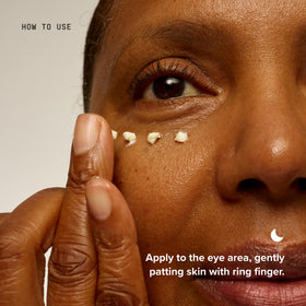 DRMTLGY eye cream staged in bathroom routine highlighting everyday usability