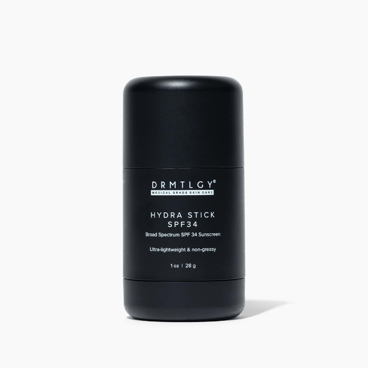 DRMTLGY front packaging showing compact sunscreen stick, easy protection