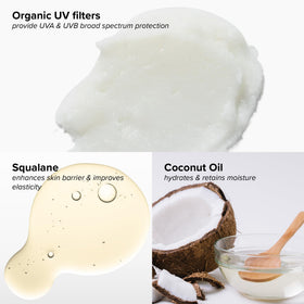 DRMTLGY ingredient label with squalane aloe coconut, hydrating benefit