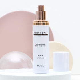 DRMTLGY applied to skin showing immediate smoothing and plumping