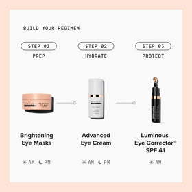 DRMTLGY lifestyle image of woman using patches before makeup for refreshed eyes