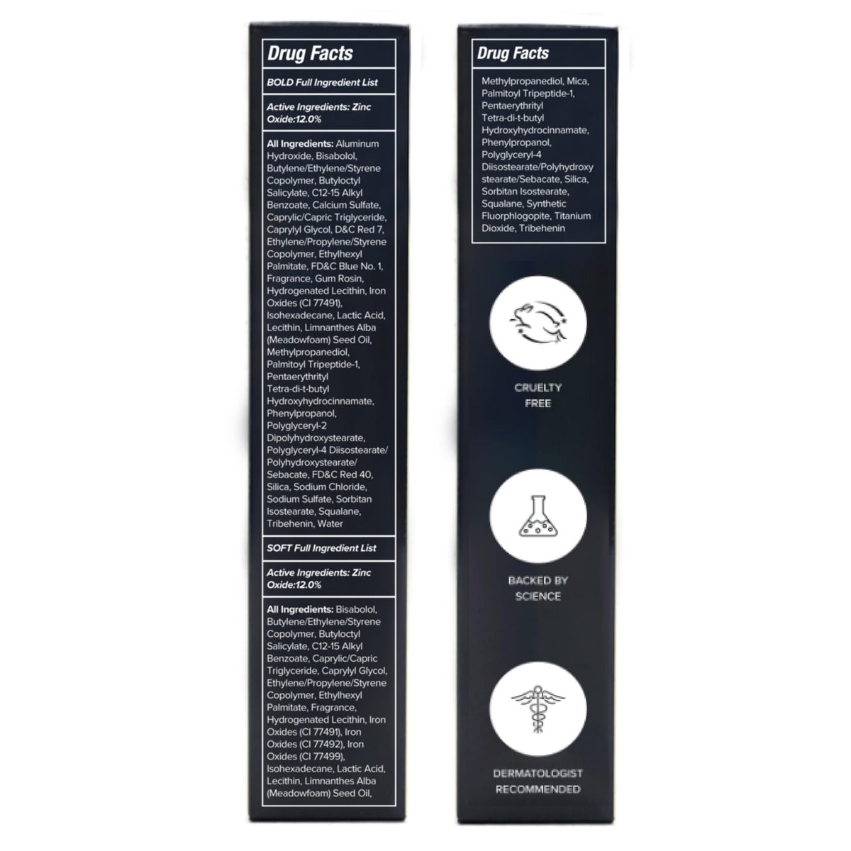 DRMTLGY Lip Silk Soft label close-up highlighting mineral SPF ingredients