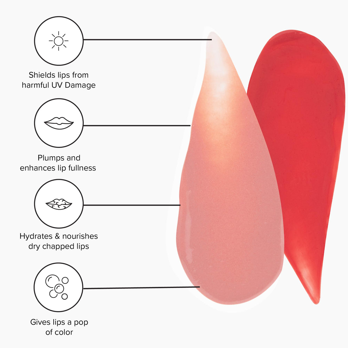 DRMTLGY Lip Silk Soft applied on model lips for natural tinted gloss
