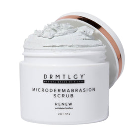 DRMTLGY front packaging showing brand and 2 oz scrub benefits