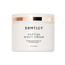 DRMTLGY front jar and box showing peptide night cream benefits