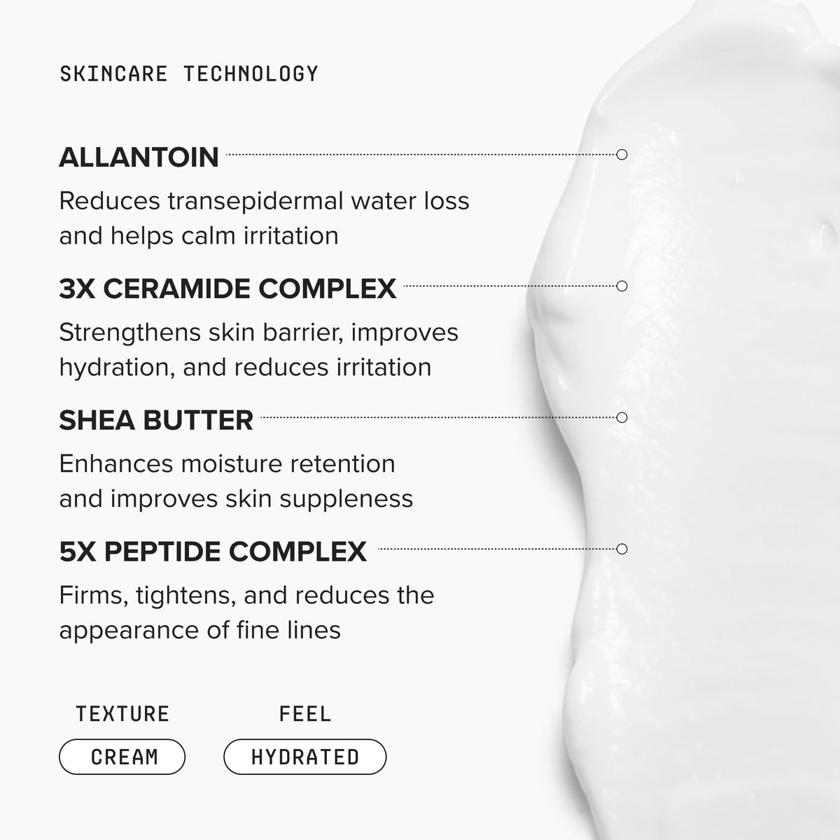 DRMTLGY cream on fingertip being dispensed, promotes easy application