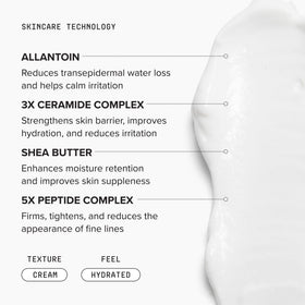 DRMTLGY cream on fingertip being dispensed, promotes easy application