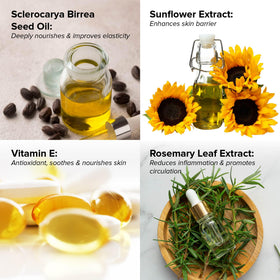 DRMTLGY pre-cleansing oil close-up label highlighting botanical ingredients benefit