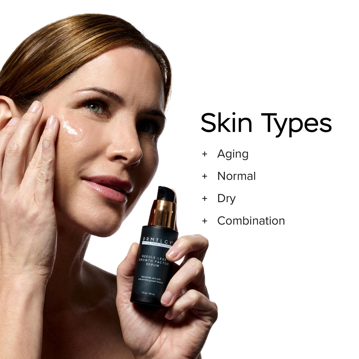 DRMTLGY paired with moisturizer showing layering compatibility benefit
