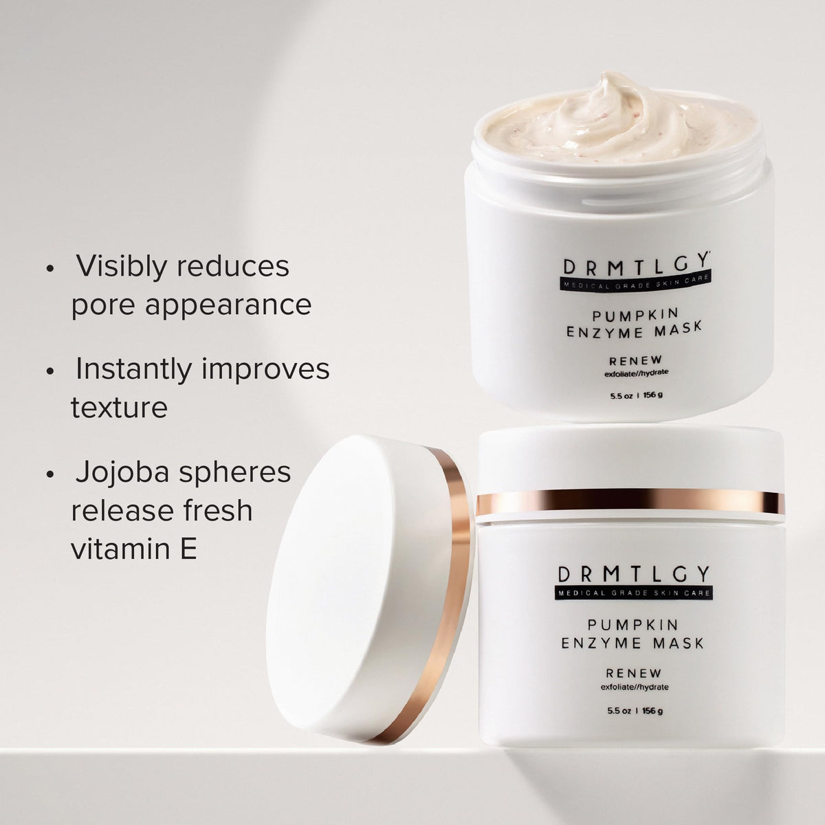 DRMTLGY mask being applied on hand demonstrating easy application benefit