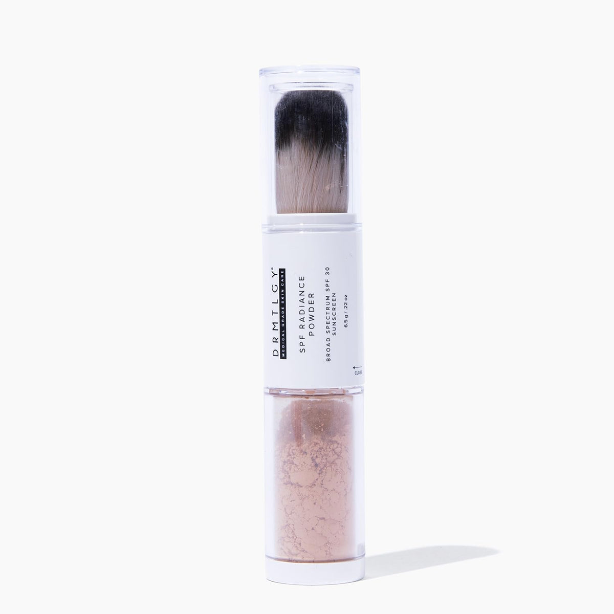 DRMTLGY front packaging showing compact brush and powder convenient protection