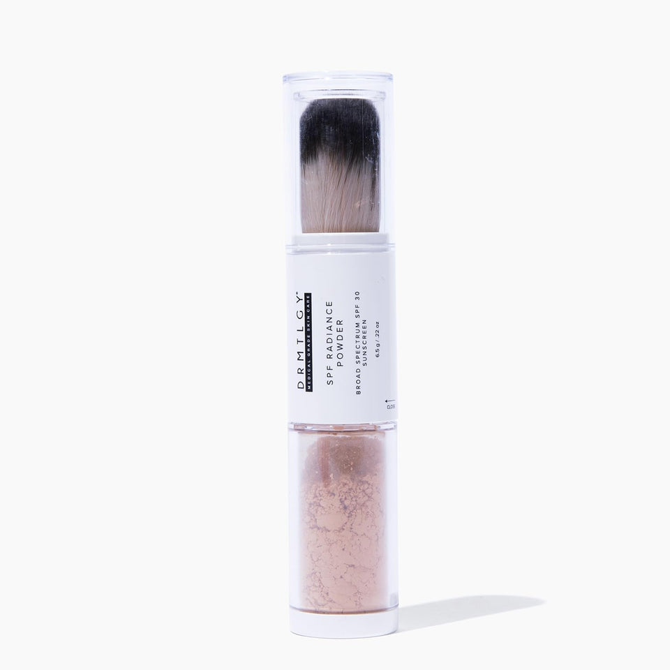 DRMTLGY front packaging showing compact brush and powder convenient protection