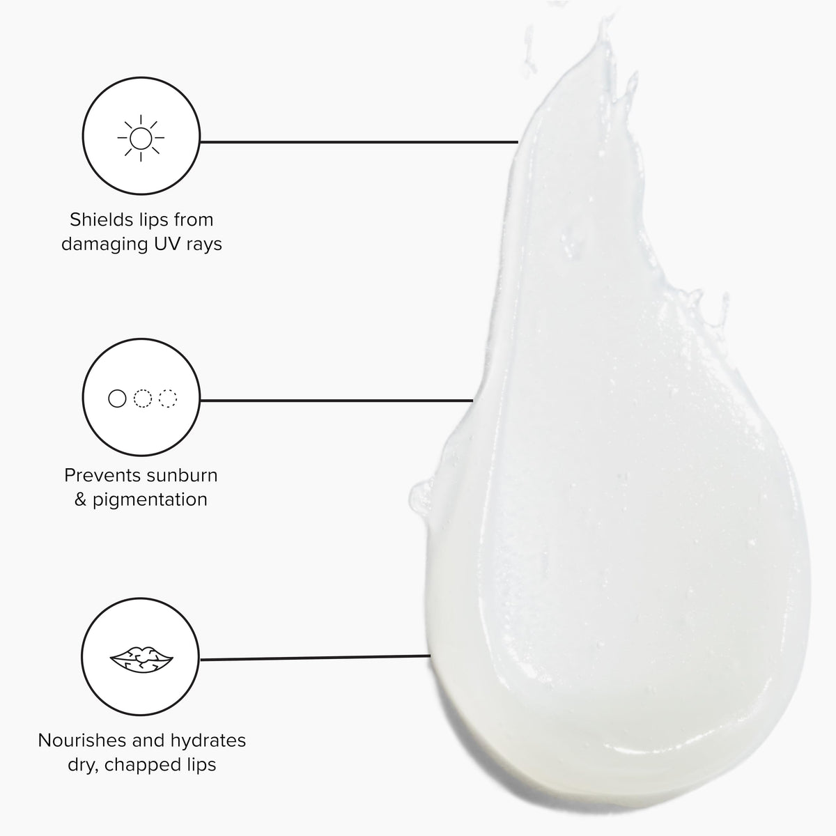 DRMTLGY applying balm to lips demonstrating hydrating, soothing effect