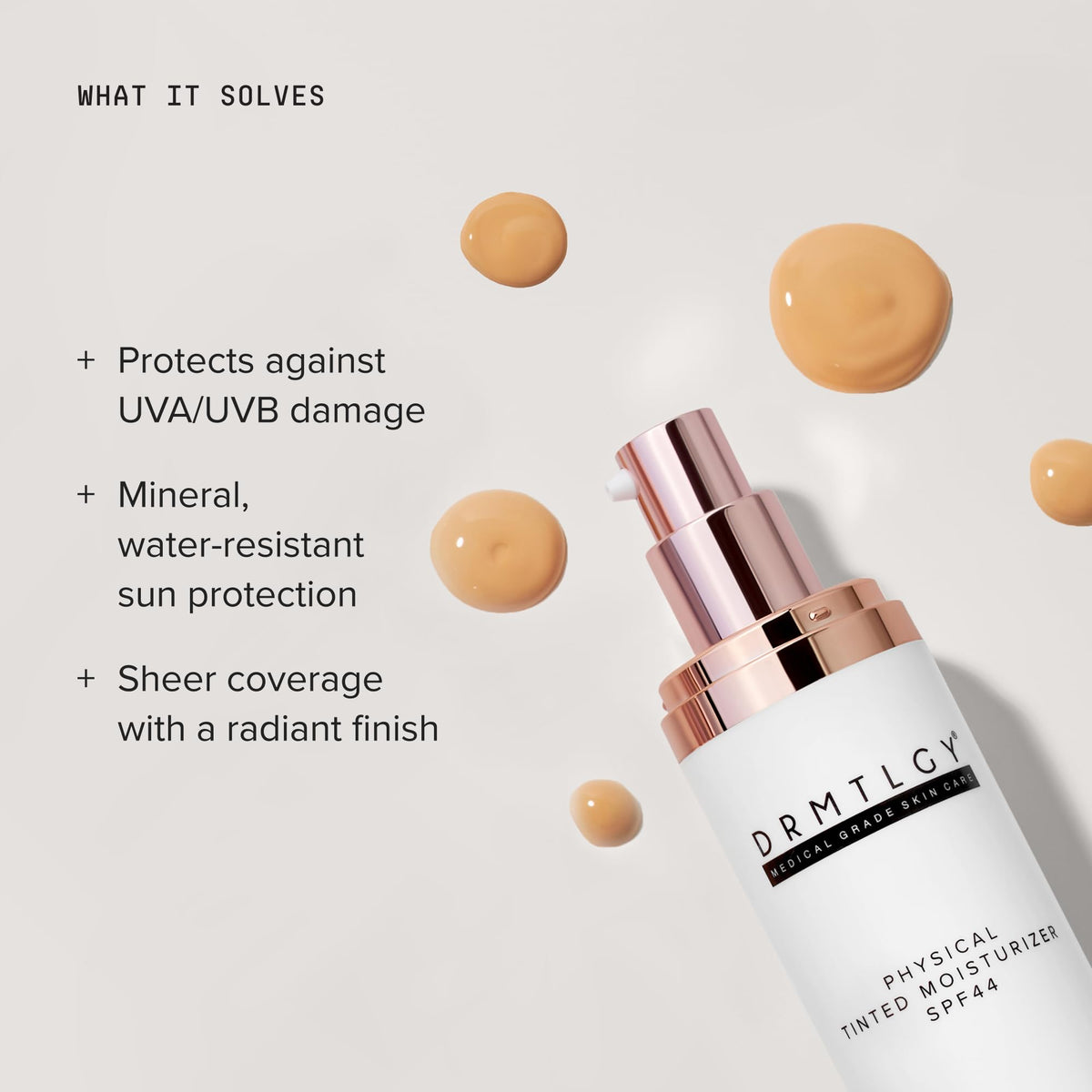 DRMTLGY cream texture close-up demonstrating smooth blendability