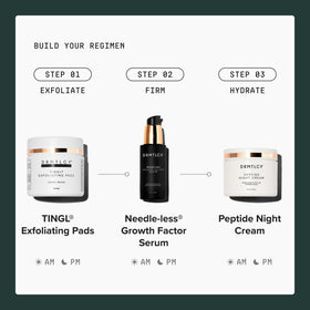 DRMTLGY product placed on vanity suggesting routine use and lifestyle fit