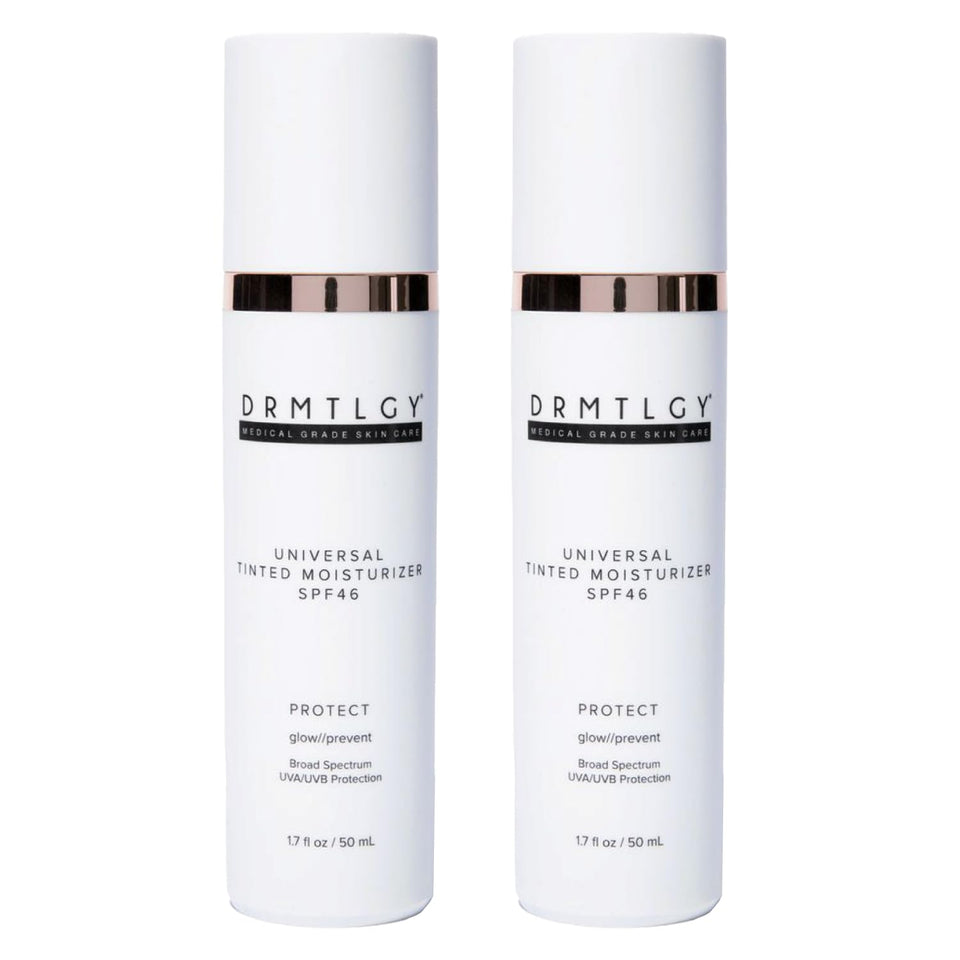 DRMTLGY front packaging showing two tubes and product benefit