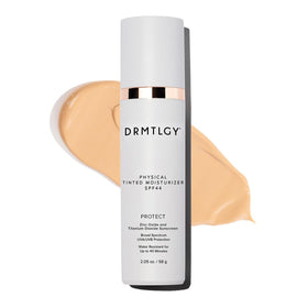 DRMTLGY front packaging showing tinted moisturizer and SPF benefits