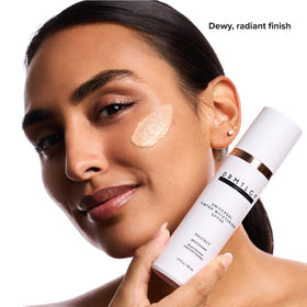 DRMTLGY swatch blended on skin demonstrating natural-looking coverage
