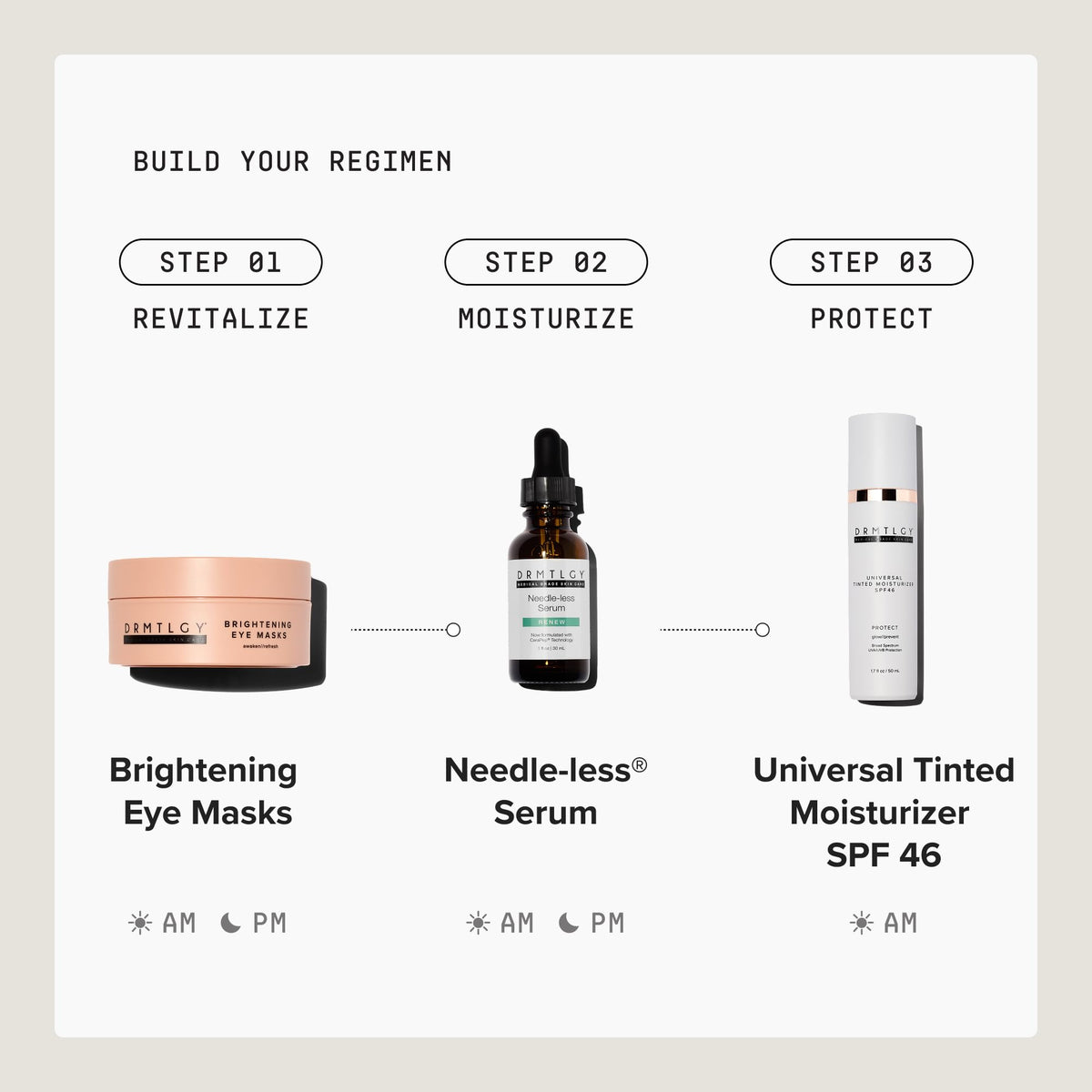 DRMTLGY applied under foundation to show seamless layering benefit